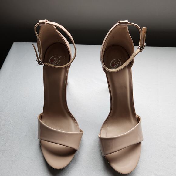Women's Nude Heel Pumps Open Toe Size 10 NWOT - Picture 3 of 7
